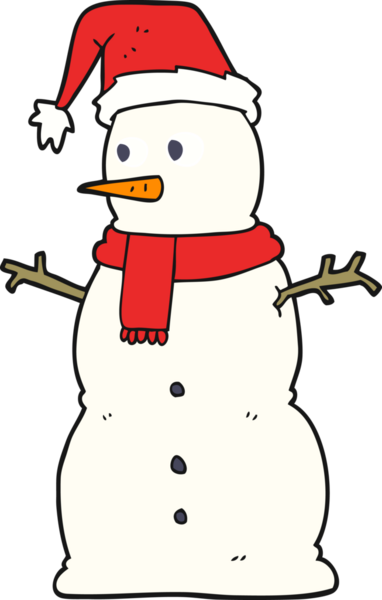 Bir insan tarafından çizilmiş düz renkli kardan adam çizimi