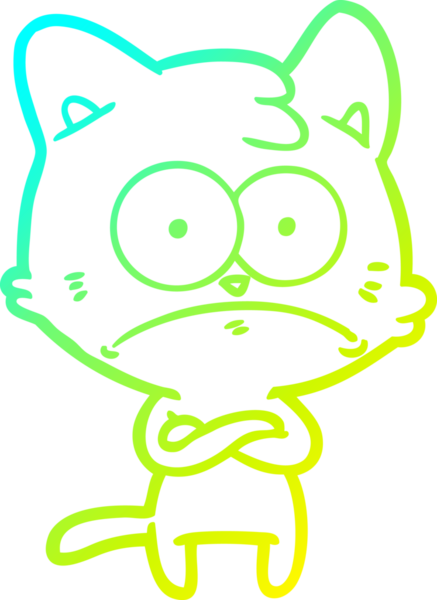 İnsan tarafından çizilmiş bir çizgi film çizimi. Sinirli bir kedi.