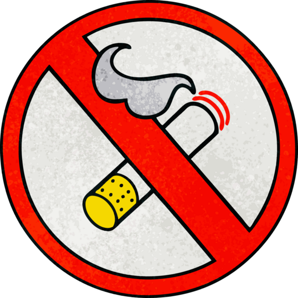 Sigara içilmeyen bir insan tarafından çizilmiş retro grunge desen karikatürü.