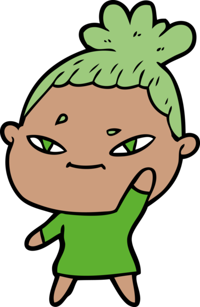 Bir insan tarafından çizilmiş karikatür kadın.