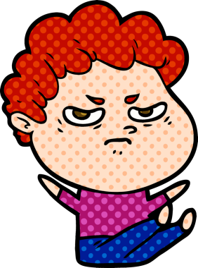 Bir insan tarafından çizilmiş kızgın bir adam.