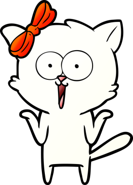 Bir insan tarafından çizilmiş çizgi film kedisi.