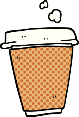 Bir insan tarafından çizilmiş karalama kahve fincanı.