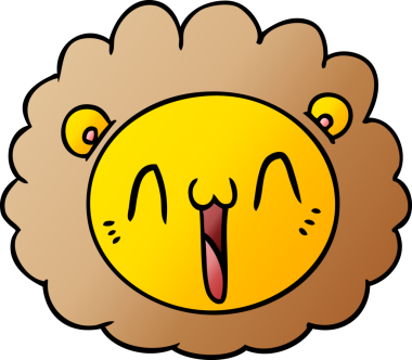 Bir insan tarafından çizilmiş aslan yüzü.