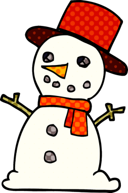 Bir insan tarafından çizilmiş kardan adam çizgi filmi.