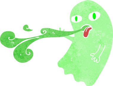 Bir insan tarafından çizilmiş komik çizgi film hayaleti.