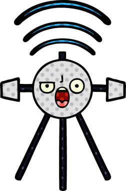 Bir insan tarafından çizilmiş bir uydunun çizgi roman tarzı