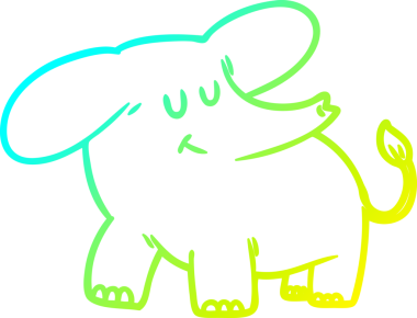 Bir insan tarafından çizilmiş bir karikatür fili çizimi