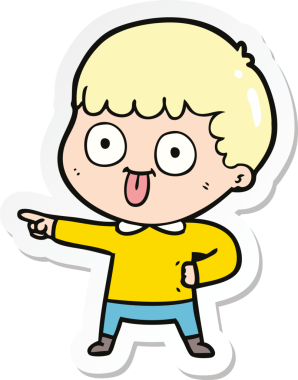 Bir insan tarafından çizilmiş karikatür adamın çıkartması.