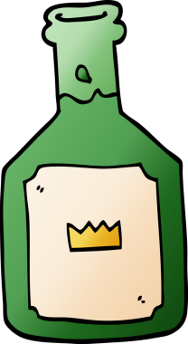 bir insan tarafından çizilmiş alkollü bir içecek.