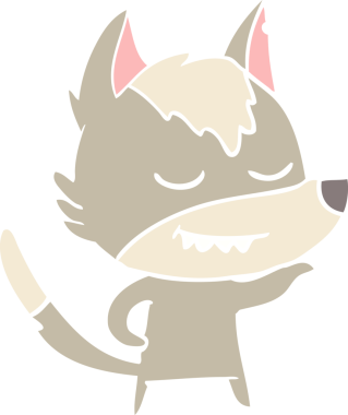 Bir insan tarafından çizilmiş düz renkli çizgi film kurdu.