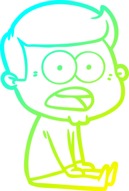 Bir insan tarafından çizilen bir karikatürün soğuk gradyan çizimi.