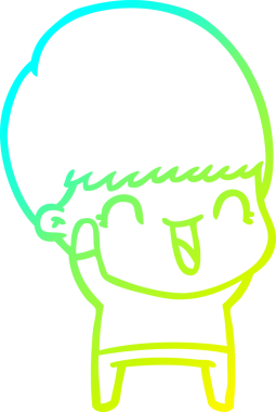 Bir insan tarafından çizilmiş mutlu çizgi film çocuğu çizimi.