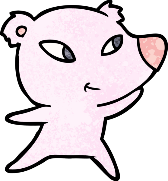 Bir insan tarafından çizilmiş sevimli çizgi film ayısı.