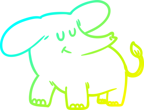 Bir insan tarafından çizilmiş bir karikatür fili çizimi