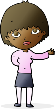 Bir insan tarafından çizilmiş bir karikatür kadın.