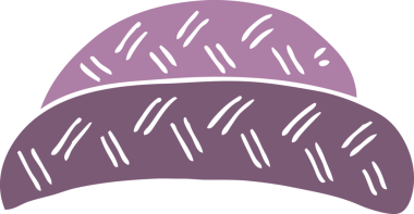 Bir insan tarafından çizilmiş düz renkli çizgi film şapkası