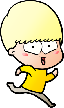 Bir insan tarafından çizilmiş mutlu çocuk çizgi filmi.