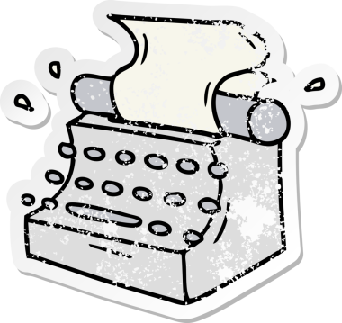 Bir insan tarafından çizilmiş eski moda daktilo karalaması.