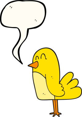 Bir insan tarafından çizilmiş serbest konuşma balonu karikatür kuşu