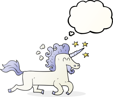 Bir insan tarafından çizilmiş serbest çizim baloncuk tek boynuzlu at.