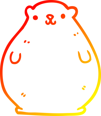 Bir insan tarafından çizilen çizgi film ayısının sıcak çizgi çizimi