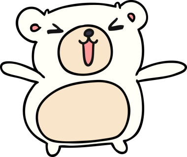 Çizim: kawaii Bir insan tarafından çizilmiş sevimli oyuncak ayı.