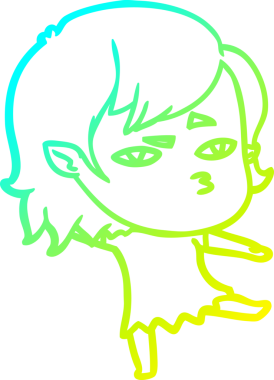 Bir insan tarafından çizilmiş bir vampir kız çizgi filmi.