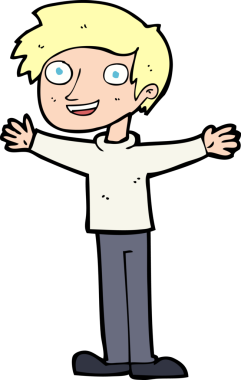 Bir insan tarafından çizilmiş karikatürist hevesli adam