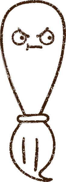 Bir insan tarafından çizilmiş Boya Fırçası Kömürü