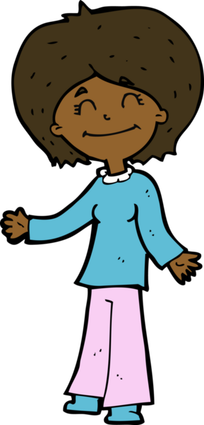 Bir insan tarafından çizilmiş mutlu bir kadın.