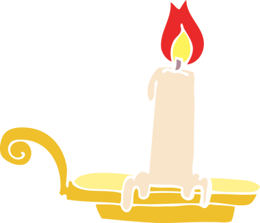 Bir insan tarafından çizilmiş karalama yanan mum.