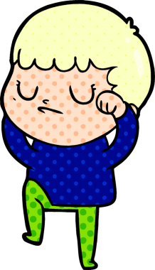 Bir insan tarafından çizilmiş huysuz çocuk çizgi filmi.