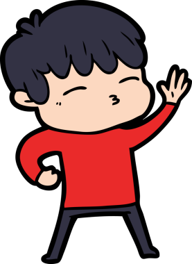 Bir insan tarafından çizilmiş meraklı bir çocuk.