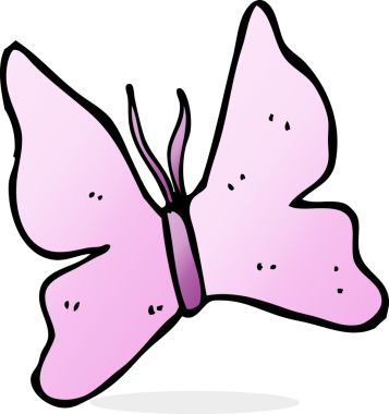 bir insan tarafından çizilmiş kelebek sembolü.