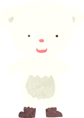 bir insan tarafından çizilmiş kutup ayısı yavrusu.