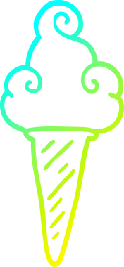 Bir insan tarafından çizilmiş dondurmanın soğuk gradyan çizgisi.
