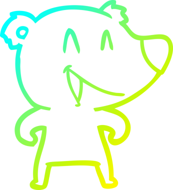 Bir insan tarafından çizilmiş gülen ayı çizgi filmi.