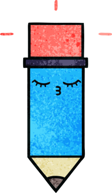 Bir insan tarafından çizilmiş bir kalemin retro grunge doku karikatürü