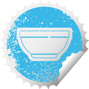 Bir insan tarafından çizilmiş bir kâsenin sıkıntılı çıkartma simgesi