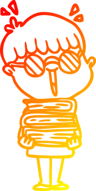 İnsan tarafından çizilmiş inanılmaz kitapları olan çizgi film çocuğunun sıcak çizgi çizimleri.