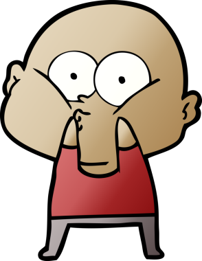 Bir insan tarafından çizilmiş kel bir adam.