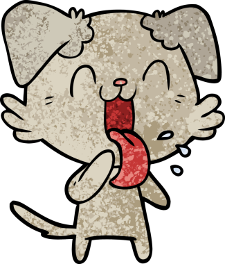 Bir insan tarafından çizilmiş nefes nefese bir köpek.