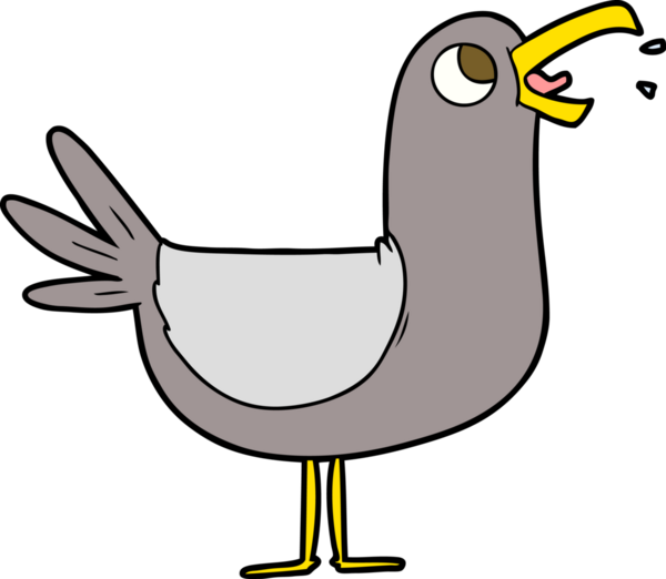 Bir insan tarafından çizilmiş çizgi film kuşu.