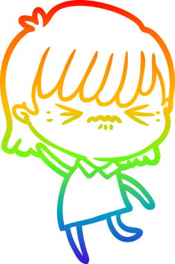 gökkuşağı gradyan çizimi bir insan tarafından çizilmiş bir çizgi film kızı