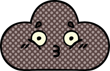 Bir insan tarafından çizilmiş bir fırtına bulutunun karikatürü.