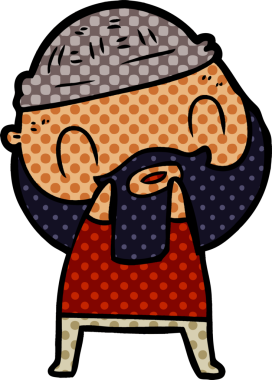 Bir insan tarafından çizilmiş sakallı bir adam.