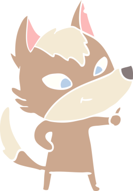 Bir insan tarafından çizilmiş düz renkli çizgi film kurdu.