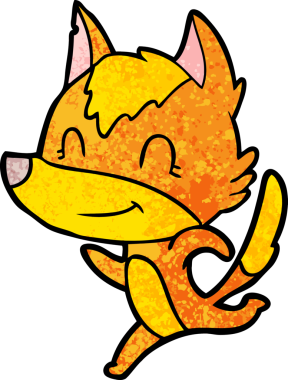 Bir insan tarafından çizilmiş tilki çizgi film karakteri