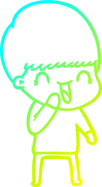 Bir insan tarafından çizilmiş mutlu çizgi film çocuğu çizimi.